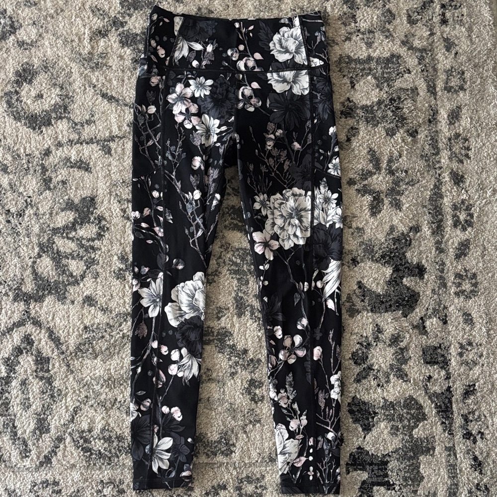 Victoria's Secret Black Floral Leggings